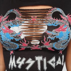 Printed Caged Crop Top